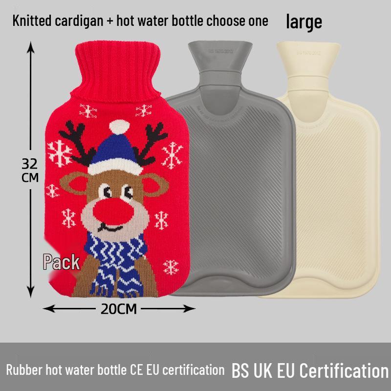 Explosion-Proof Hot Water Bottle: Rubber Design for Stomach and Feet, Long-Lasting Warmth