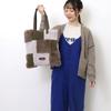 Nananoel pappy Eco-Fur Patchwork Tote BagA4 Size, Size 2553311016, Large Gray (391)