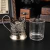 Vintage Russisch-Stil Whiskeyglasbecher mit Henkel Kreatives Metall-Trinkgeschirr für Partys und Treffen