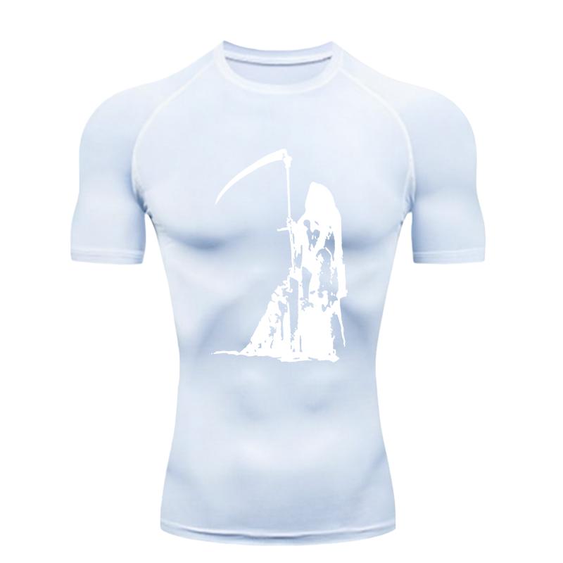 Grim Reaper  Men's Sports T-shirt Training Compression Quick Dry Short Sleeve Rashgard Tops Jogging Running Workout T-Shirt