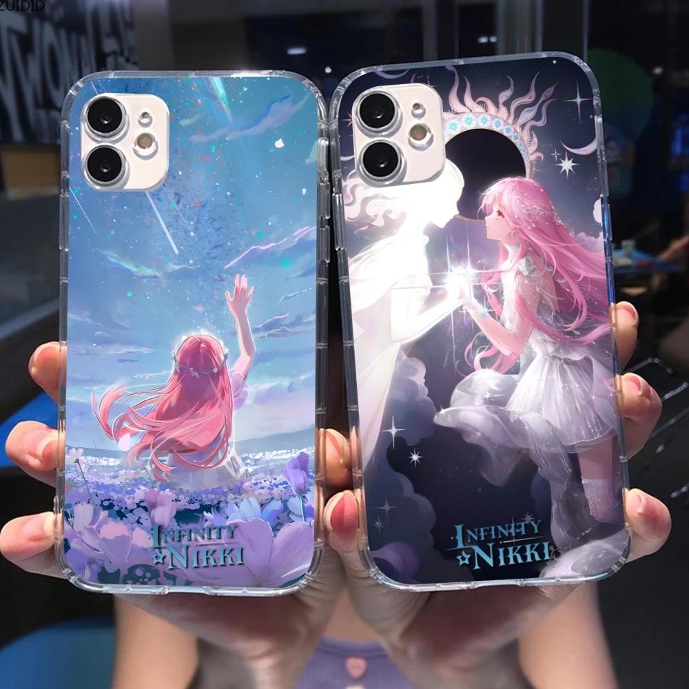 Mobilní pouzdro Infinity Nikki pro chytrý telefon iPhone 16 15 14 13 12 11 X XR XS 8 Pro Max Plus Mini Průhledný kryt