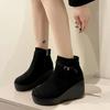 Fashion 2024 New Winter Shoes for Female Side Zip Platform Women's Ankle Boots Wedge Heel Casual Women's Shoes High Heel Ladies Boots