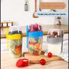 Portable Double-Layer Salad Cup with Lid, Fork, and Spoon - Large Capacity for Outdoor Vegetable & Fruit Meals
