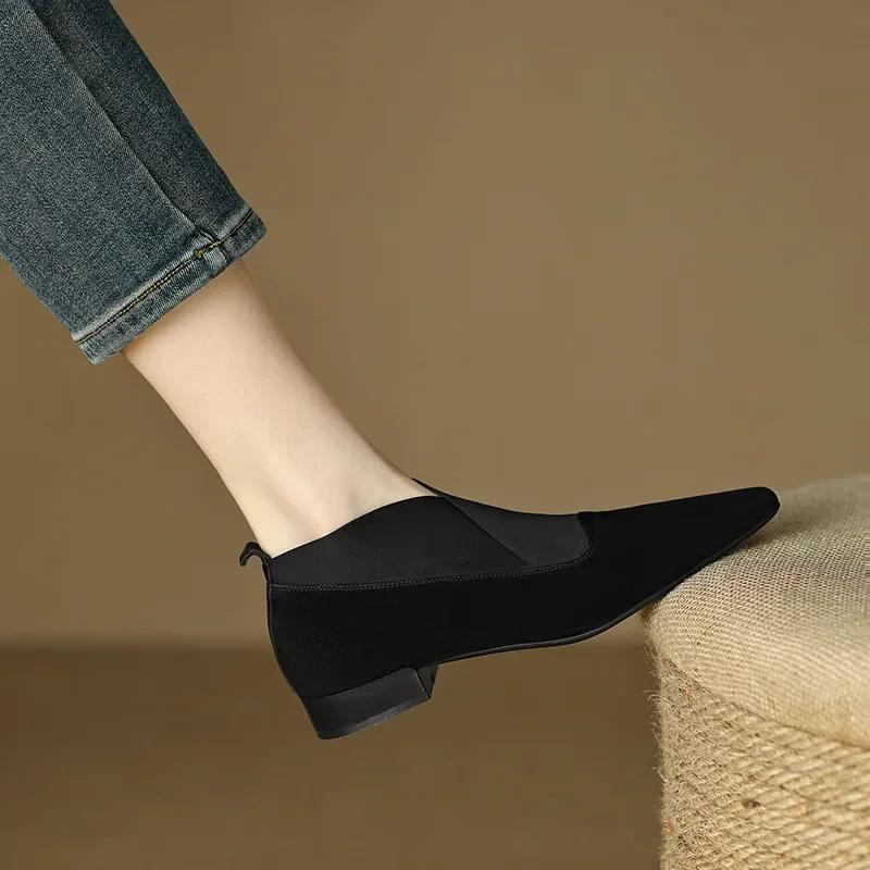 Women's Loafers Luxury Elegant Artificial Leather Casual For Women 2025 Comfortable Outdoor Fashion Low Heels Pointed Toe Shoes