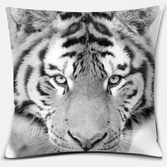 Tiger Lion Series Pillowcase Living Room Sofa Car Seat Cushion Cover Children's  Office Home Decoration Hug