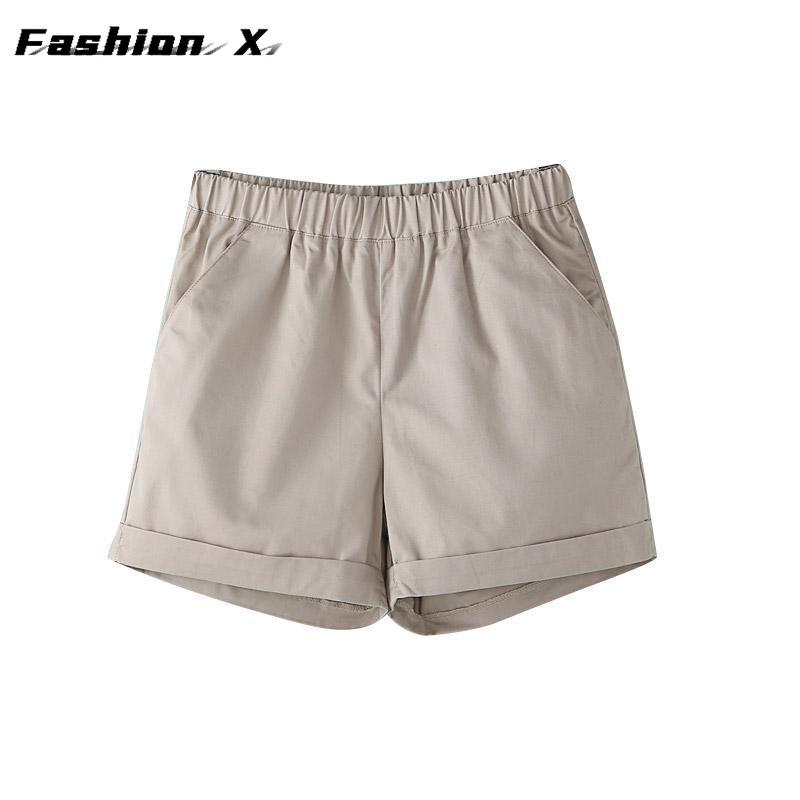 Sommerliche weite Hose Damen Einfarbig Übergröße Shorts