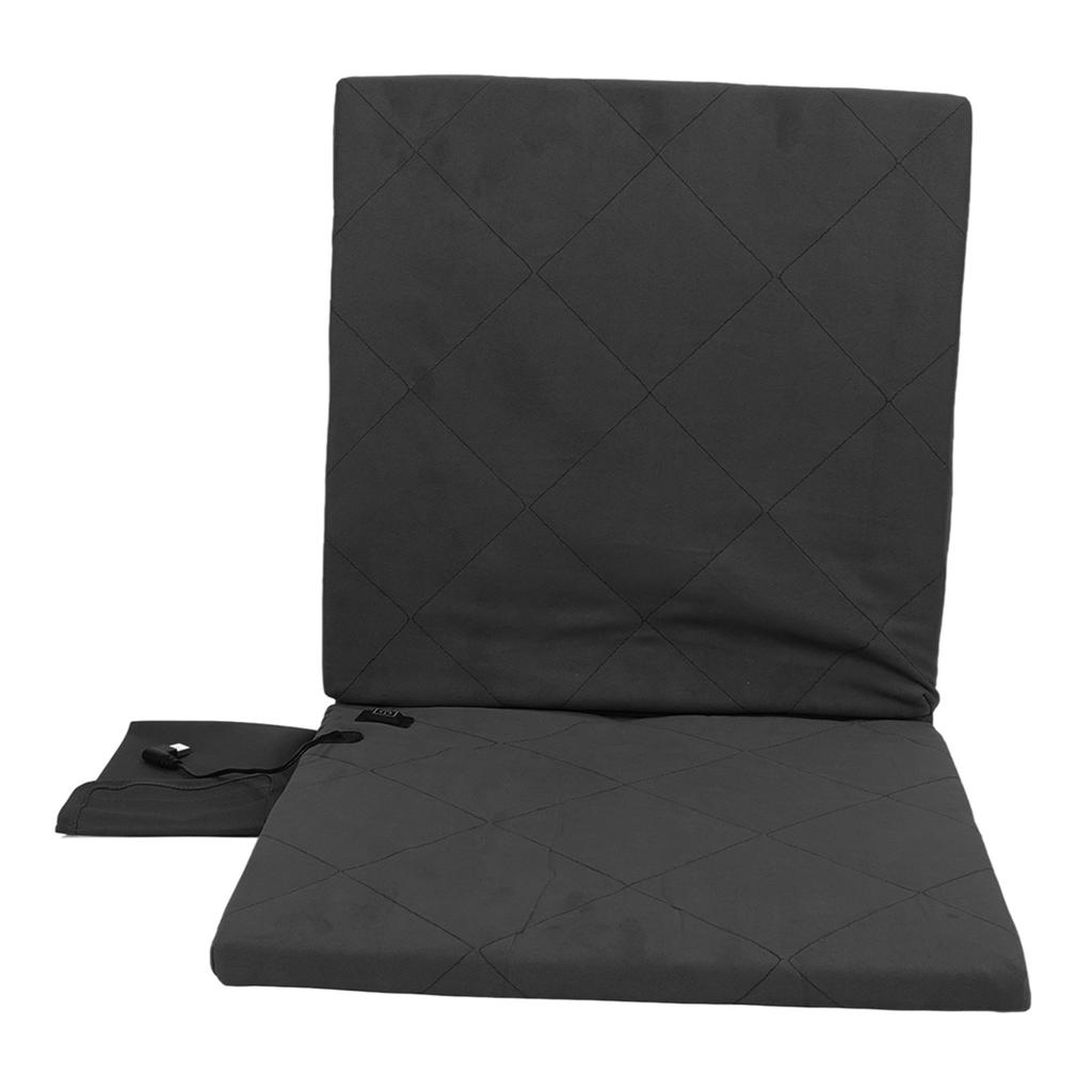 Outdoor Heated Cushion Portable Cold Resistant Electric Warm Chair Cover for Camping Fishing Hiking Black