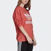 Adidas Originals Trefoil Logo Print Crewneck Sweatshirt Women Sweatshirt Red FM3291