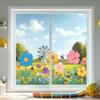 Cartoon Colorful Bee Flower Window Sticker Kids Room Kindergarten Glass Decoration Self-Adhesive Wall Art