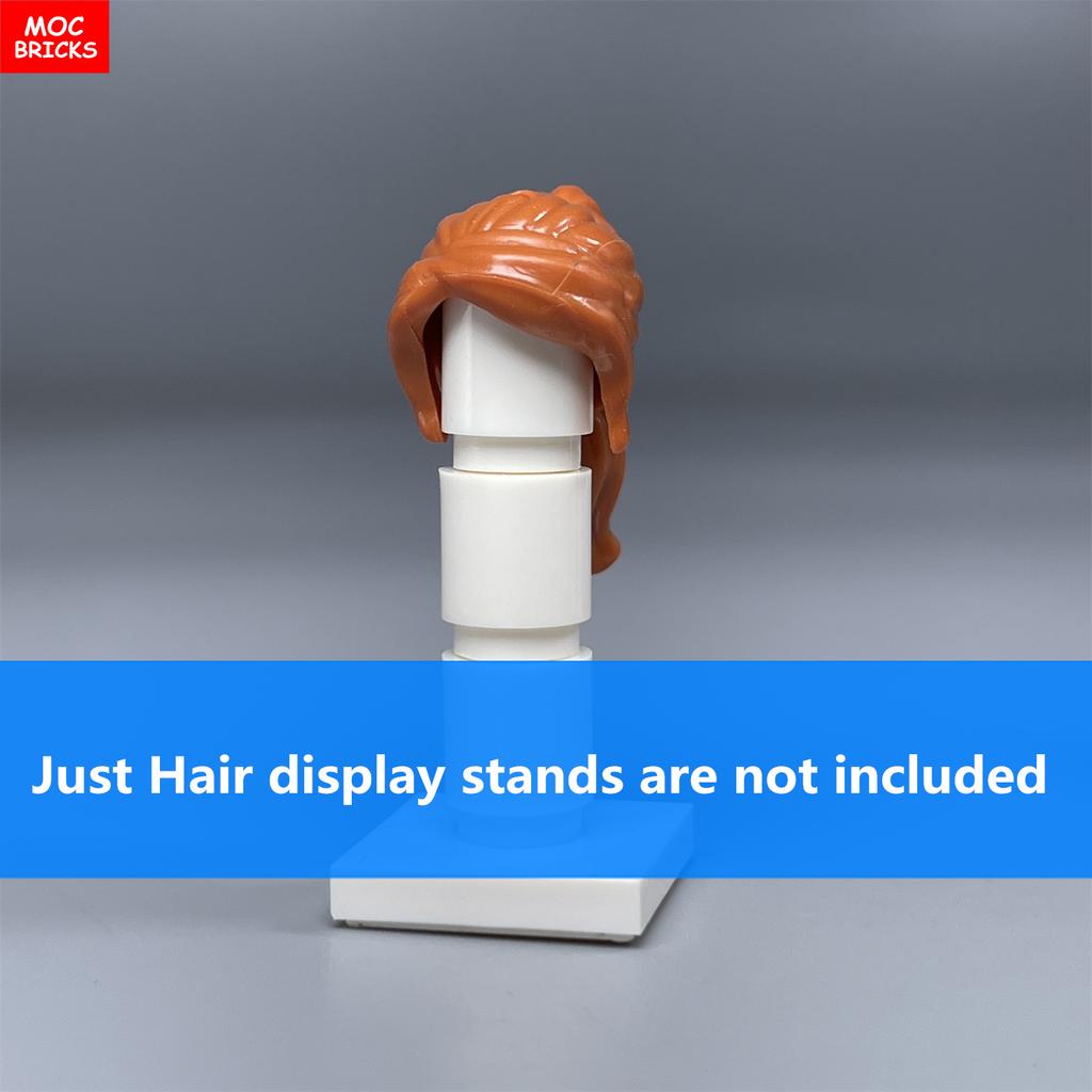 10pcs MOC Bricks Female Hair High Ponytail For 4CM Figure Wear Girl Head Body Parts Accessories DIY Building Blocks Kids Toys