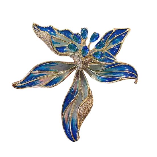Peony Flower Brooch Pin for Women Enamel Floral Lapel Pins Zinc Alloy Flower Brooch for Clothes Hat Dress Accessories Prom Jewelry