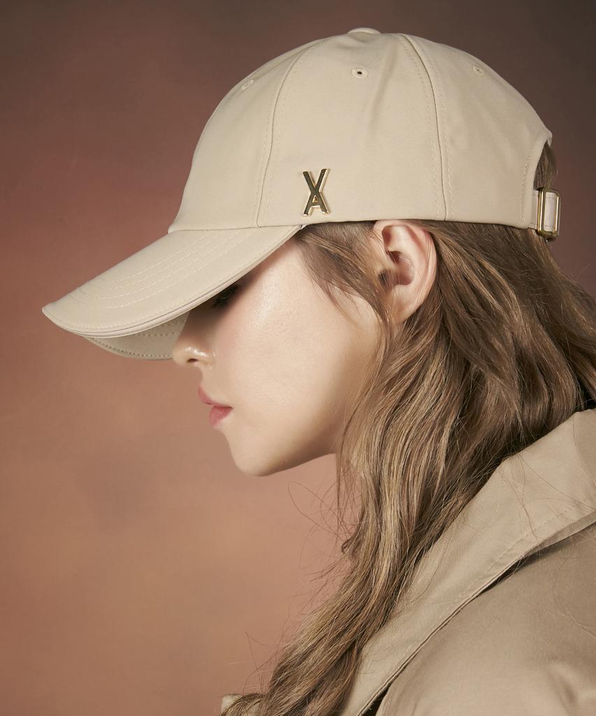 Bajal Gold Studded Oversized Ball Cap Beige
