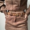 Trendy Pin Buckle Suede Leather Belt Versatile Luxury Design Frosted Waist Belt Vintage Retro Waistband Women Decoration