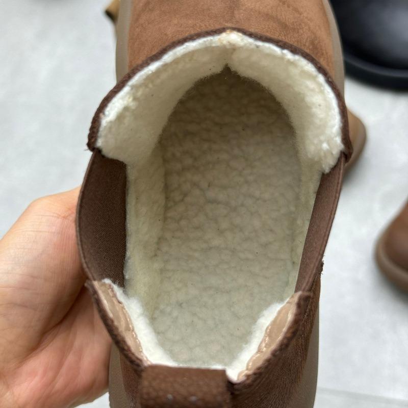 Women's Boots Female Mother Genuine Leather Shoes Platform Ankle Boots Chelsea Boots Autumn Winter Warm Plush Fur Ladies Shoes