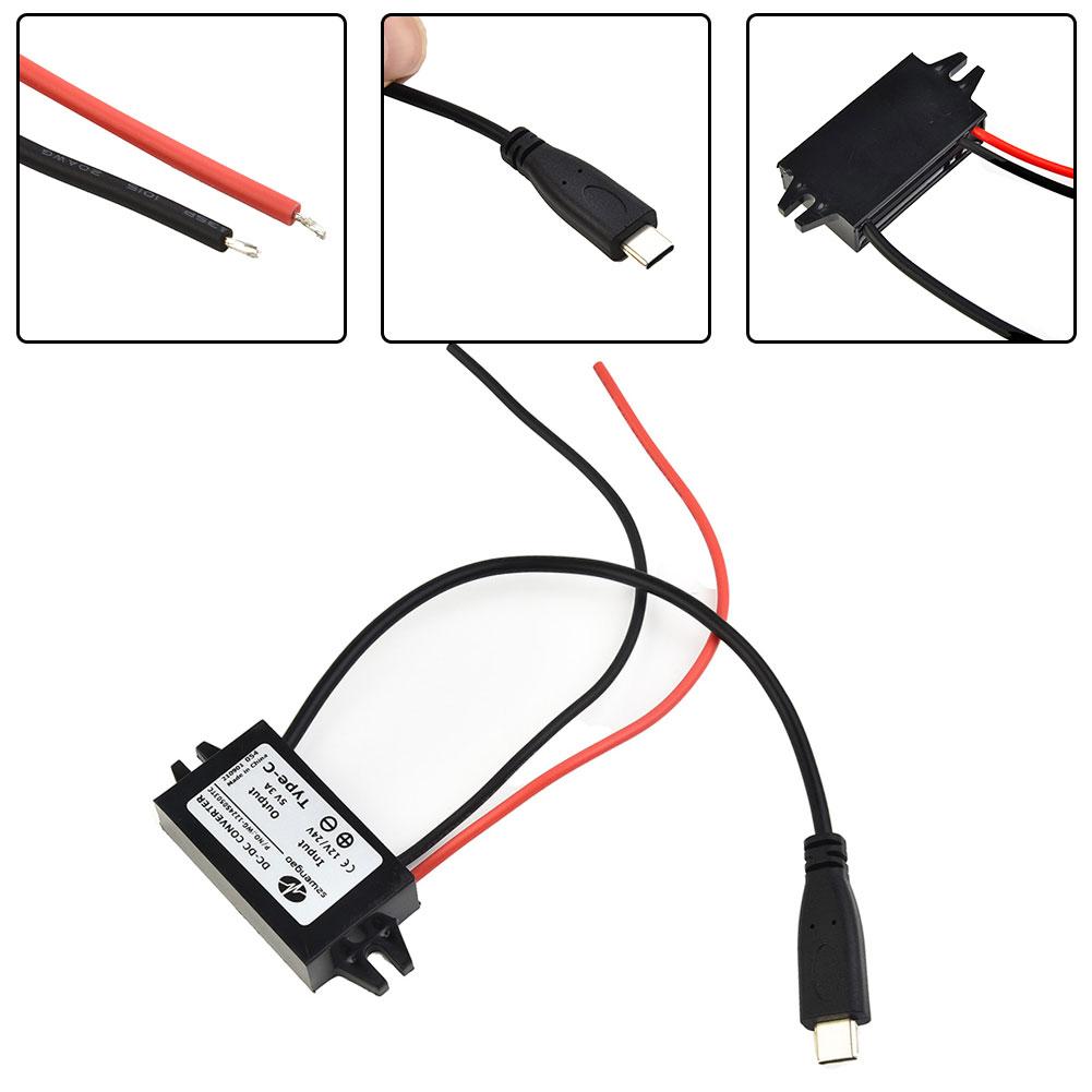 12V 24V to 5V 3A15W Converter, TypeC USB Smart Charger, Wide Input Voltage Range, High Efficiency, Over Temperature Protection