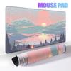 Pixel Art Cloudy Sky Mousepad Cute Mouse Pad Kawaii XXL E-Sports Desk Pad Extended Gaming Keyboard Mat Large Pink purple DeskMat