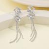 New Simple Stars Tassel Earrings For Women Delicate Shiny Rhinestone Drop Earring Fashion Wedding Gift Jewelry