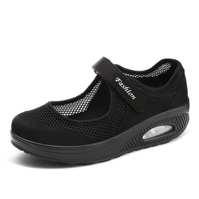 Netzstoff Schaukelnde Schuhe Große Größe Schuhe Damenschuhe Luftkissen Modisch Bequem Atmungsaktiv Mutterschuhe Schuhe für ältere Menschen