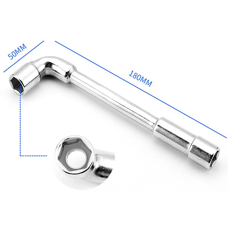 1Pc L Type Mini Wrench Pipe Perforation Elbow Universal Double Head Hex Socket Metric Wrench Kit 6 Point 6-15MM
