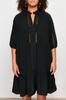 Women's Fashion New Plus Big Size Dress Black V-Neck Flounce Hem Beach Dress