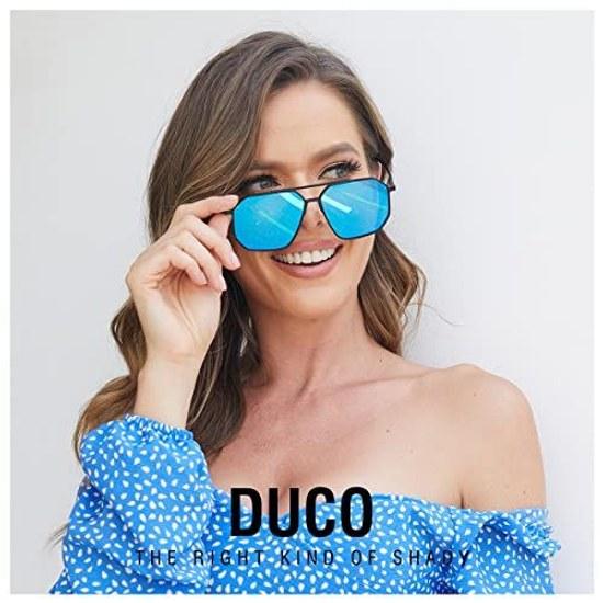 DUCO Sunglasses Men Women Polarized Lens Teardrop Light Blocking UV Cut UV400 3032