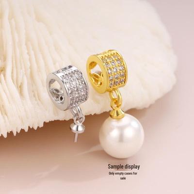 18k Gold Plated Pearl Buckle with Round Hollow Diamond Setting for DIY Bracelets and Necklaces
