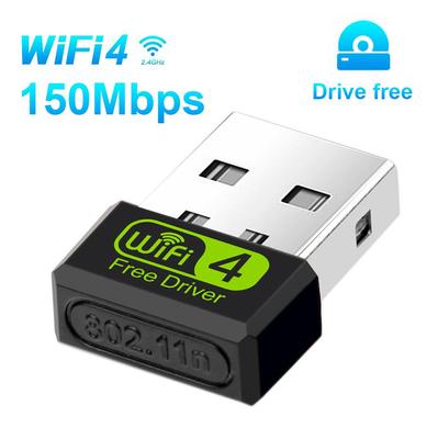 Adattatore WiFi Mini USB da 150 Mbps Scheda di rete wireless 2.4G Adattatore WiFi Dongle per PC Laptop Driver gratuito