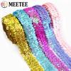 2/5/10Meters Meetee 30mm Sequin Lace Ribbon Stretch Fabric Laces Trim for Clothes Elastic Band DIY Sewing Decoration Accessories