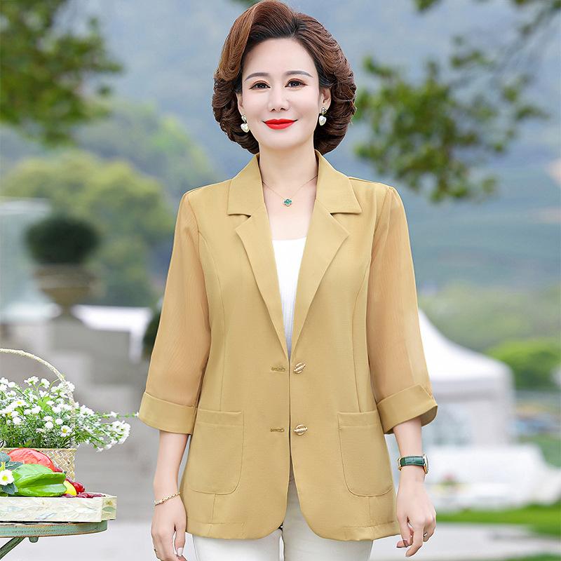 Sommermantel kurz kleiner Anzugoberteil neu Damen Siebenviertelärmel Sonnenschutzkleidung Sommer