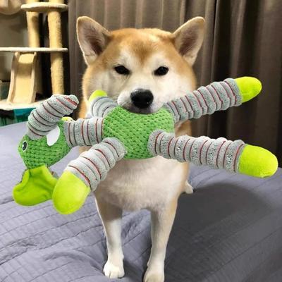 Durable Plush Dog Toy - Chew-Resistant Teething & Teeth Cleaning Toy for Boredom Relief Fun Interactive Pet Play