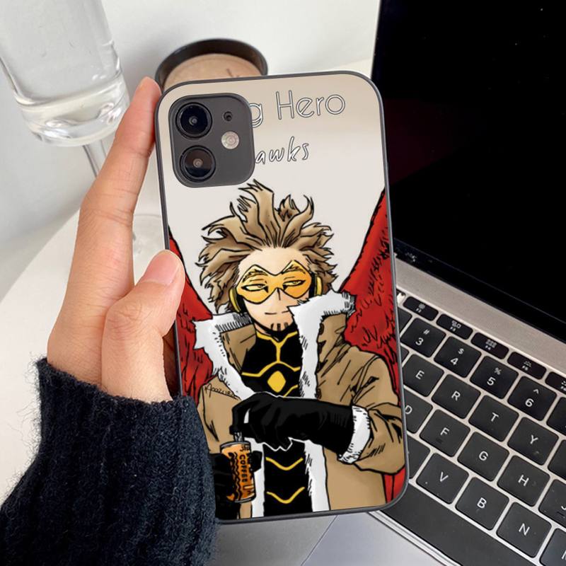 Capa de celular Anime MHA Hawks BNHA para iPhone 11 12 13 mini pro XS MAX 8 7 6 6S Plus X 5S SE 2020 XR