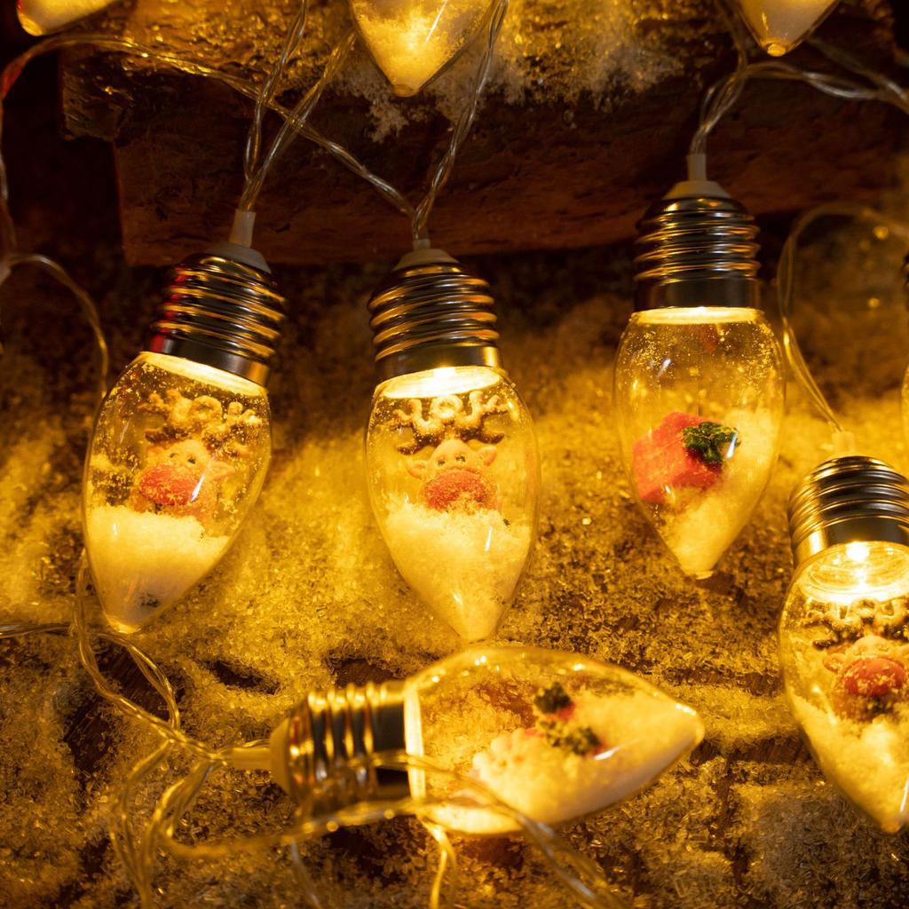 Christmas Snowman Elk Led Bulb String Outdoor Claus Decorative Christmas Tree Colorful Lights