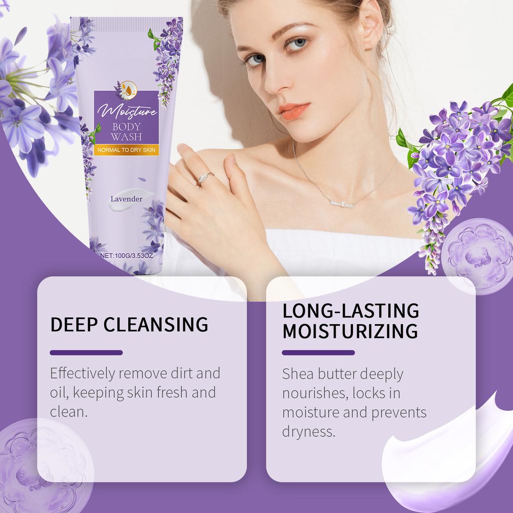 Levendula hidratáló tusfürdő A levendula szérum megtisztítja a bőrt hidratáló tusfürdő