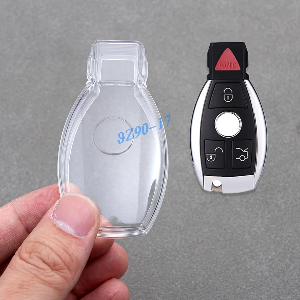 Fully Transparent Car Key Cover Shell For Mercedes Benz W176 W246 W204 W205 W212 W221 W166 X253 C253 W463 C117 C218 X156