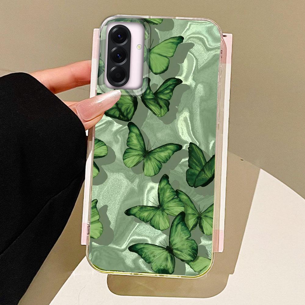 

Зеленый Чехол для телефона с текстурой воды и бабочкой для Samsung Galaxy A55 A15 A25 A14 A24 A35 A56 A36 A26 A16 S25 S24 Силиконовая задняя крышка Samsung A16 белый
