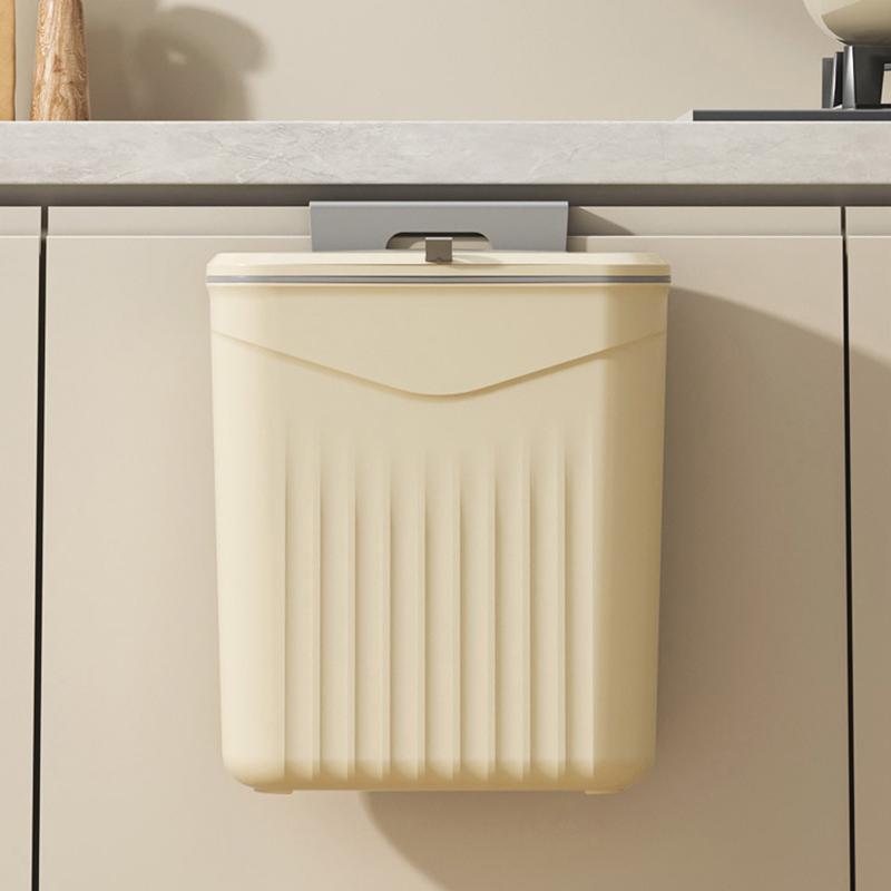 Bathroom Press Trash Can With Lid Wall Mounted Hanging Garbage Bin Waterproof Narrow Seam Rubbish Bin Toilet Wastebasket