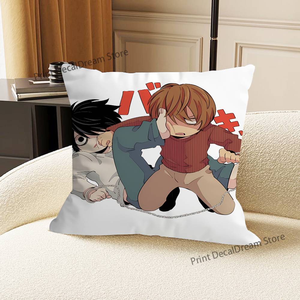 D-Death N-Note Teru Mikami L Misa Printed Pillow Cover Cushion Case Simple Sofa Pillow Case No Pillow Core