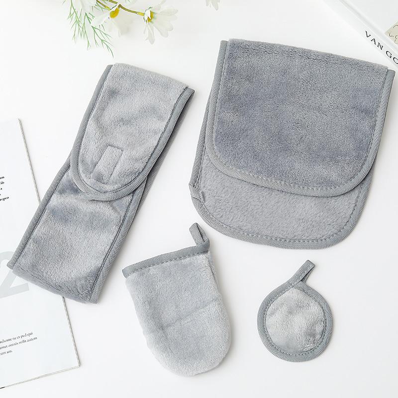 

4Pcs/Set Eraser Microfiber Yoga Beauty Spa Facial Towel Reusable Makeup Face Cleaner Remover Pads Make Up Accessories сірий колір