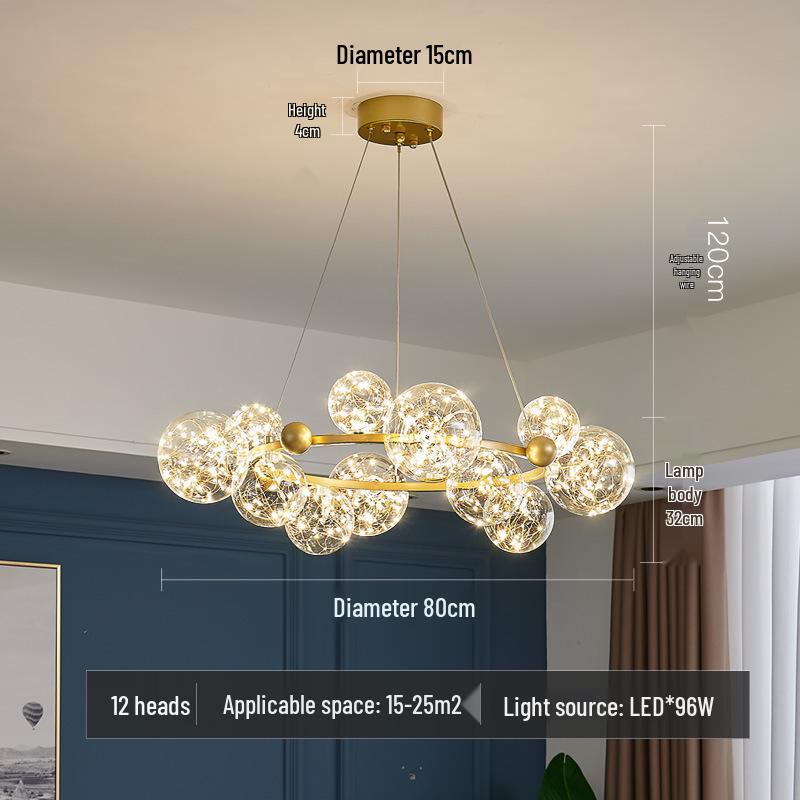 Nordic Starry Sky Modern Chandelier: Magic Bean Bubble Light for Living Room and Bedroom