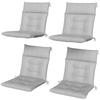 Patio Chair Cushions Set of 4, Waterproof Non-Slip Lounge Chair Cushions, 112x53cm, Light Grey