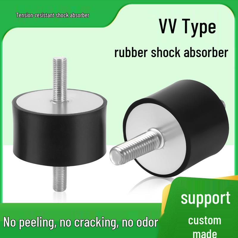 VV Type Rubber Shock Absorber with Dual External Threaded Rods - Industrial Vibration Dampening Silent Buffer Pad NHE01
