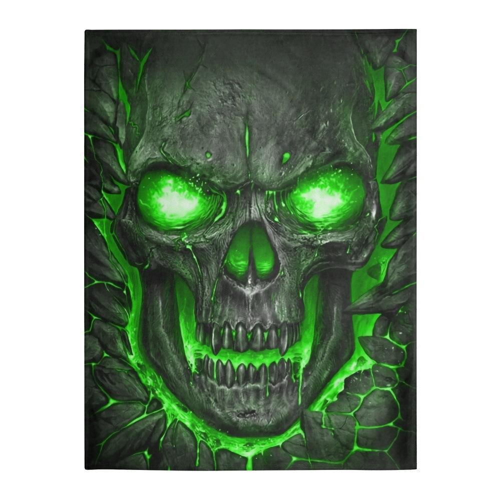 Halloween Rose Skull Head digitalprinted polyester Bedroom velvet flannel soft sofa cover blanket Fleece soft sofa cover