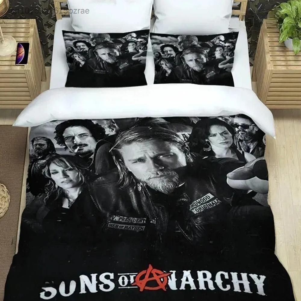 Sons Of Anarchy Retro Bedding Set For Bedroom Soft Modern Bedspreads Comefortable Kids Duvet Cover Quilt Cover And Pillowcase