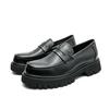 2025 Spring New Business Men's Shoes Fashion Open Smile Foot Leather Shoes Versatile Thick-soled Black Casual Shoes Men