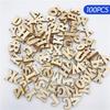 100/200PCS 15mm Wood Alphabet, Mini A-Z Alphabet Wood Chip Unfinished Wood Chip Shape For DIY Craft Letter Scrapbooking