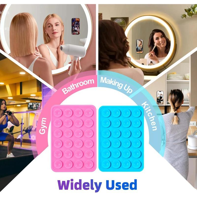 1-4PCS New Double Sided Multifunctional Mobile Phone Silicone Suction Cup 24 Square Mobile Phone Single-Sided Case Anti-Slip Holder Mount Suction