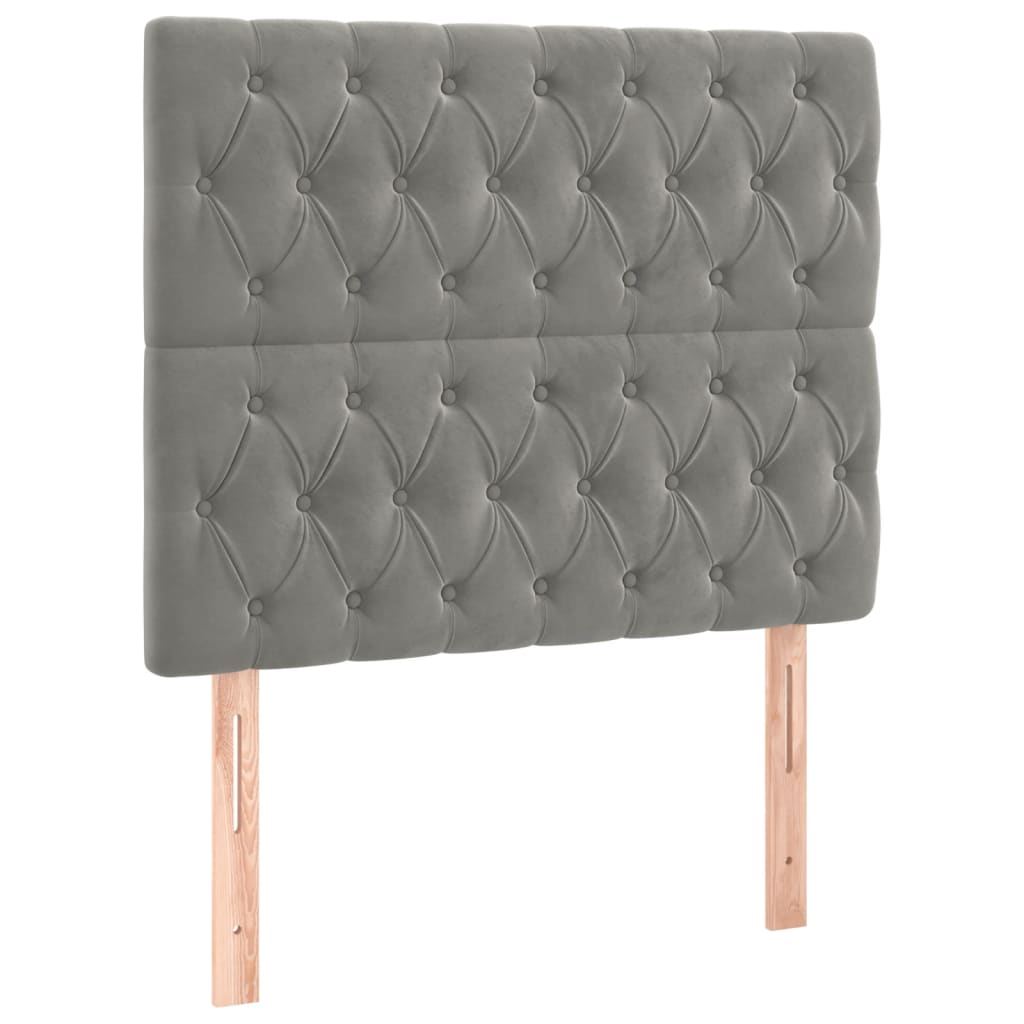 Vidaxl Letto Continentale Con Materasso, Grigio Chiaro, 120X200Cm, Velluto