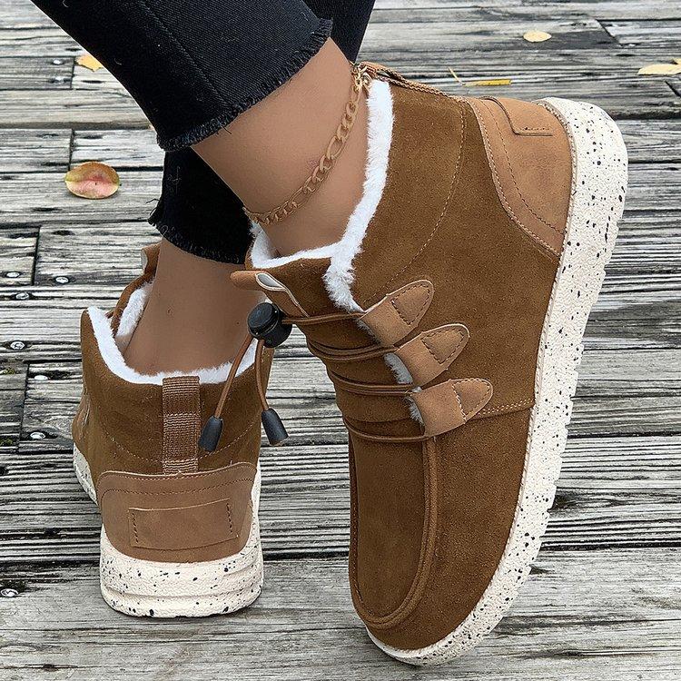 

Large size canvas muffin heel women s shoes autumn and winter new women s warm and velvet single shoes 43 коричневый