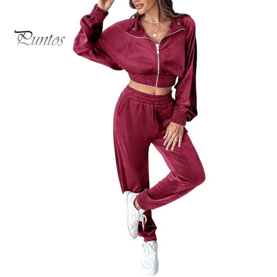 

Комплект из 2 предметов: пальто и брюки, отложной воротник, длинный рукав, эластичный подол, золотистый бархат, куртка с высокой талией, брюки с резинкой на щиколотке, спортивный костюм для фитнеса S красный