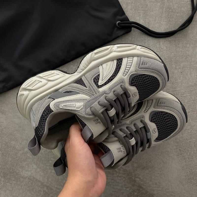 Platform Leather Dad Shoes Women's Autumn New Retro Casual Shoes Design Heightening Sports Shoes Trend